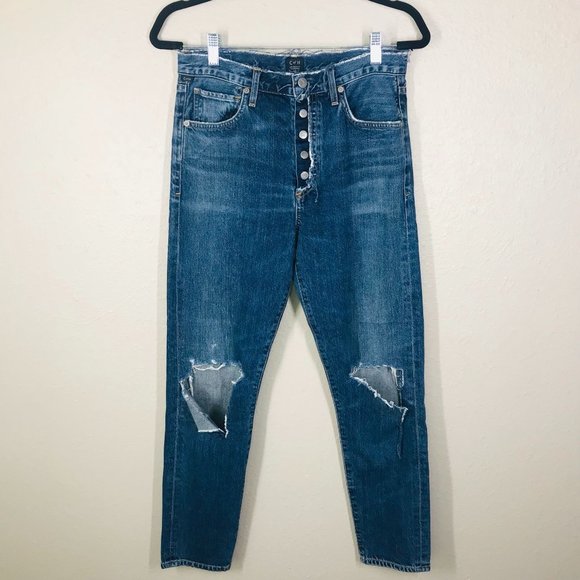 Citizens Of Humanity Denim - Citizens of Humanity Liya Highrise Classic Fit Crop Denim Jean
